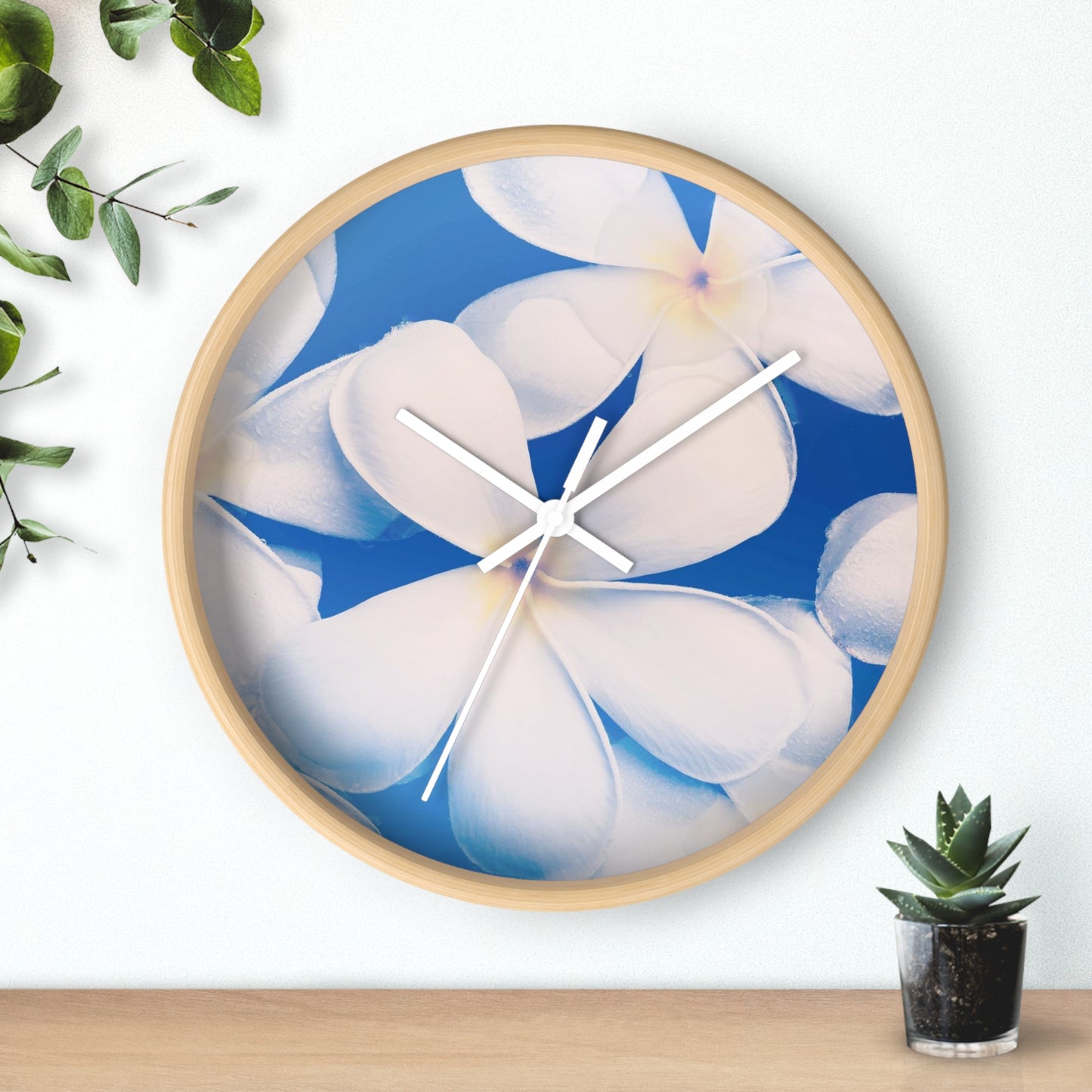 Serene Floral Wall Clock Perfect for Home Decor, Living Room