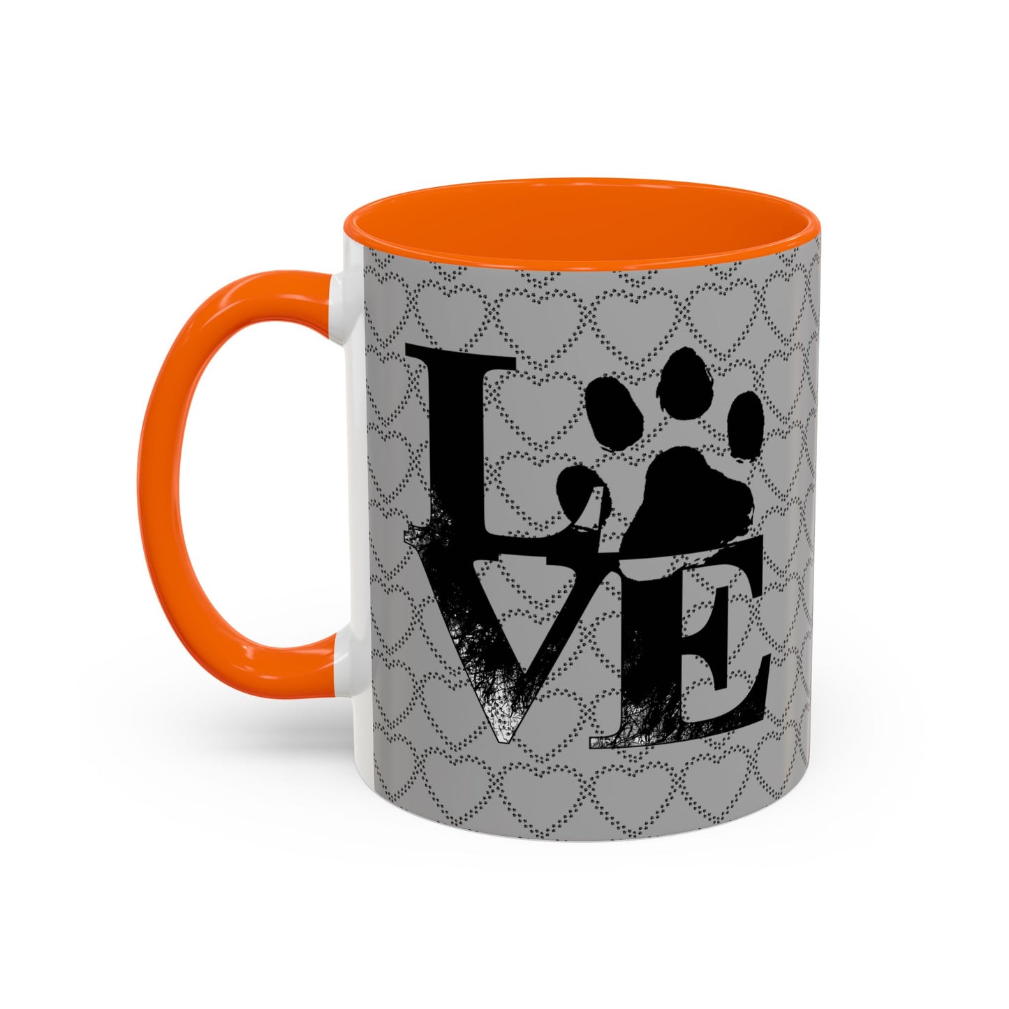 Chic Love Coffee Mug for Pet Lovers, Black Accent Mug, Valentine's Gift, Animal Lover Cup, Perfect for Hot Beverages