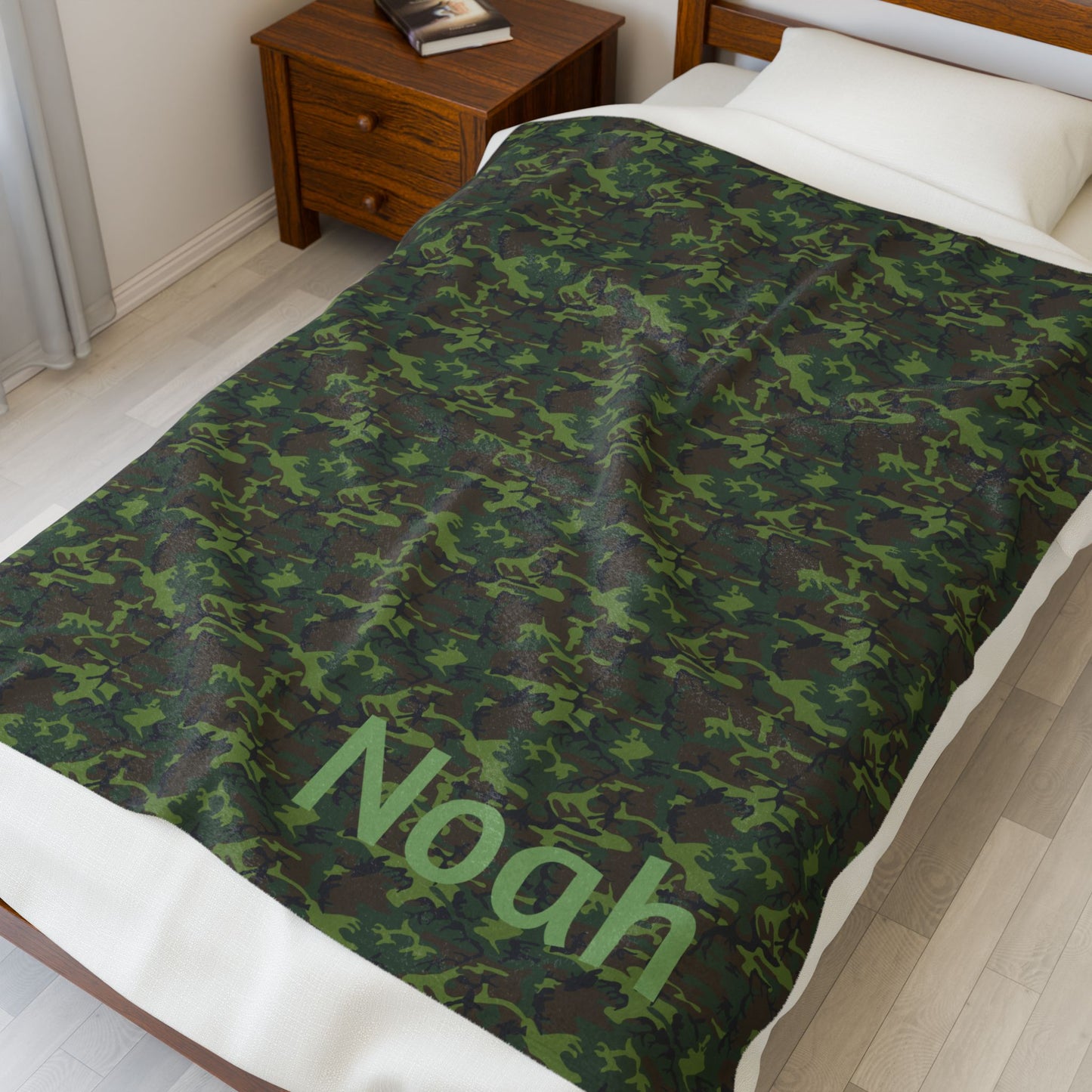 Camouflage Velveteen Plush Blanket - Noah