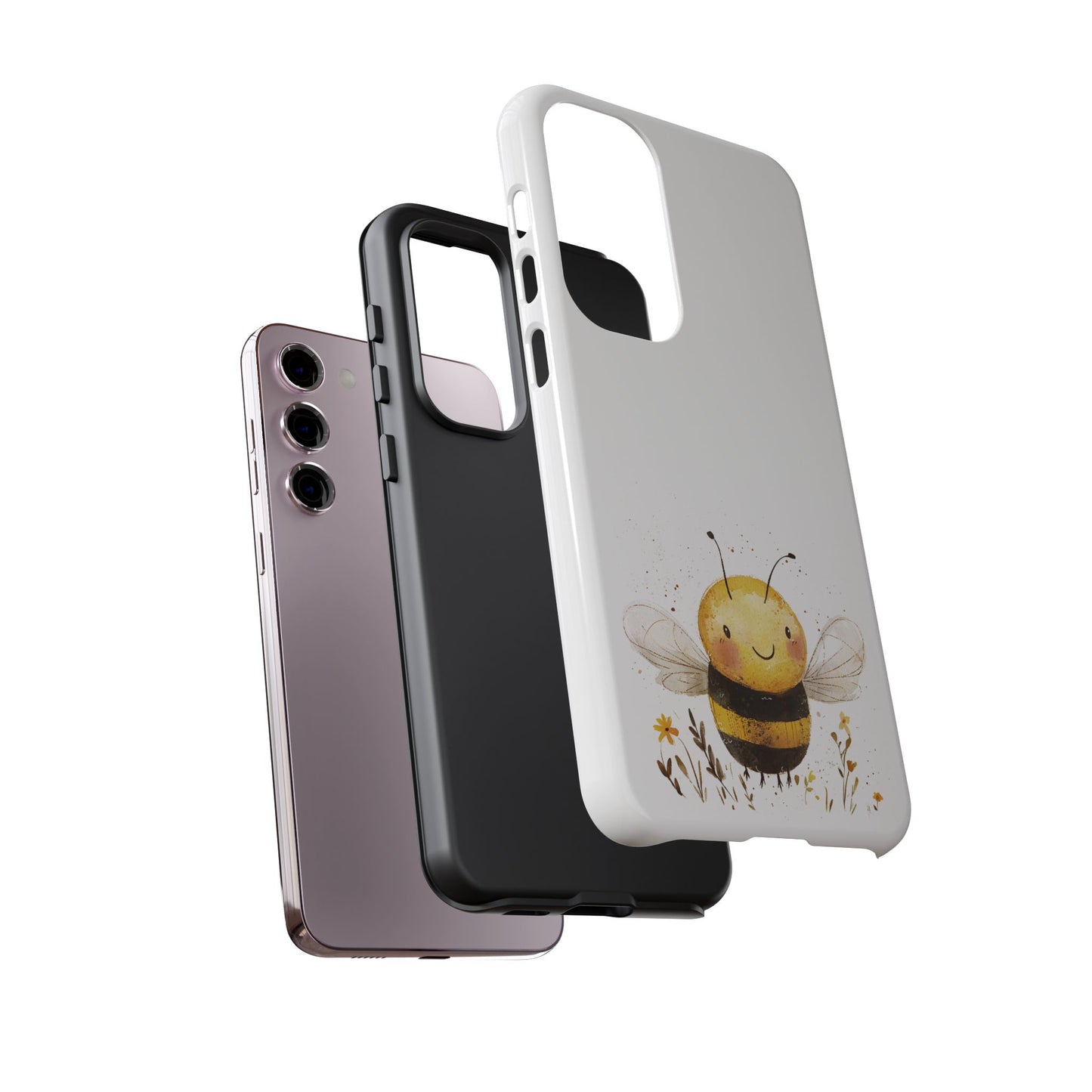 Bee Phone Case, Cute Bee Design, Tough Phone Cover, Gift for Nature Lovers, Floral Bee Mobile Case, Bee-themed Accessory