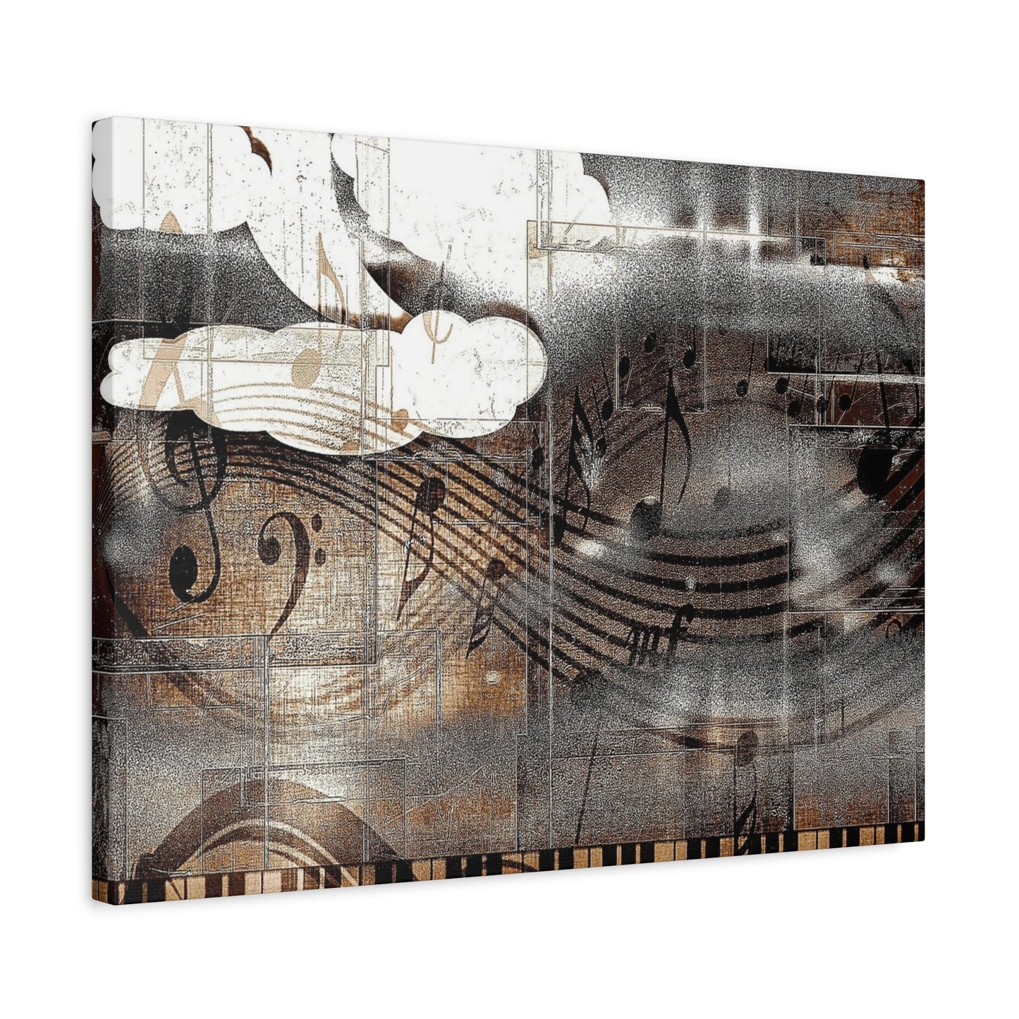 Abstract Musical Notes Matte Stretched Canvas Art (1.25")