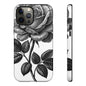 Elegant Floral Phone Case - Tough Cases, Black Rose Design, Floral Phone Cover, Stylish Phone Accessory, Gift for Her, Mother's Day