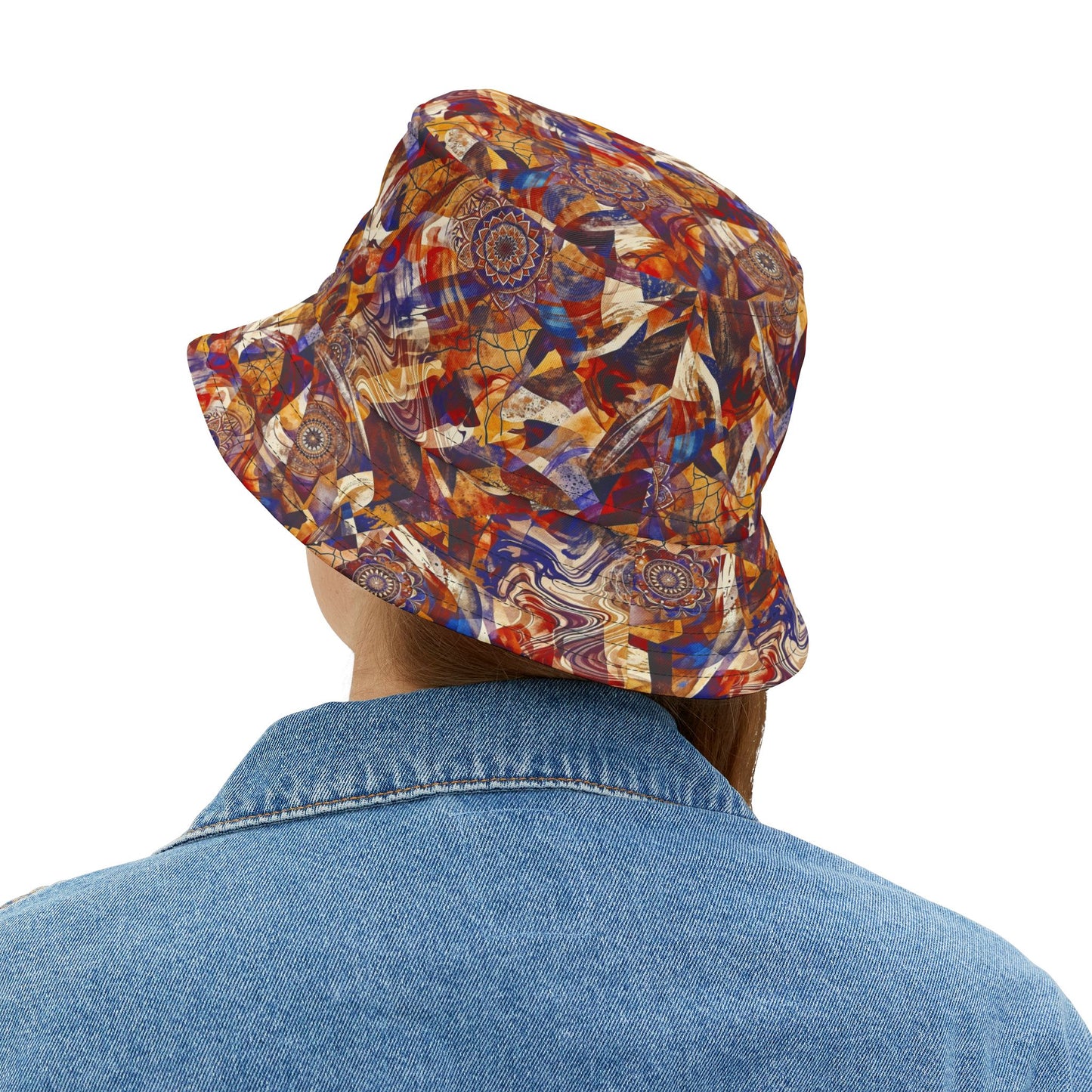 Abstract Swirl Bucket Hat — Colorful Psychedelic All-Over-Print