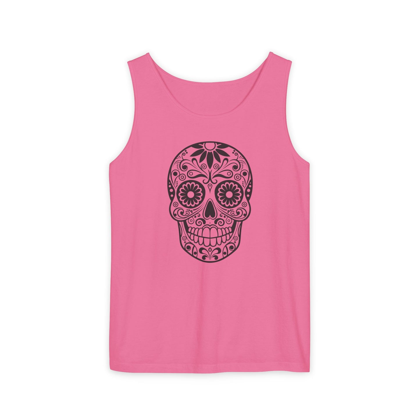 Skull Design Tank Top - Unisex, Cotton Muscle Tee for Festivals