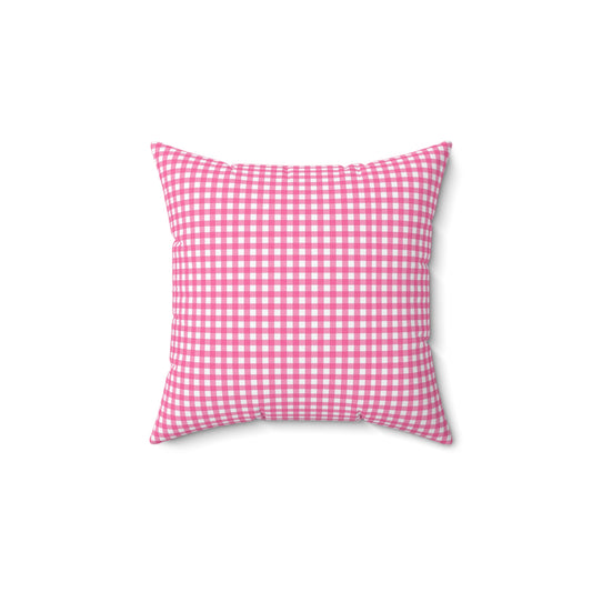 Charming Pink Gingham Pillow | Cozy Home Decor, Rustic Cottage Vibe, Gift Idea, Soft Cushion for Living Room