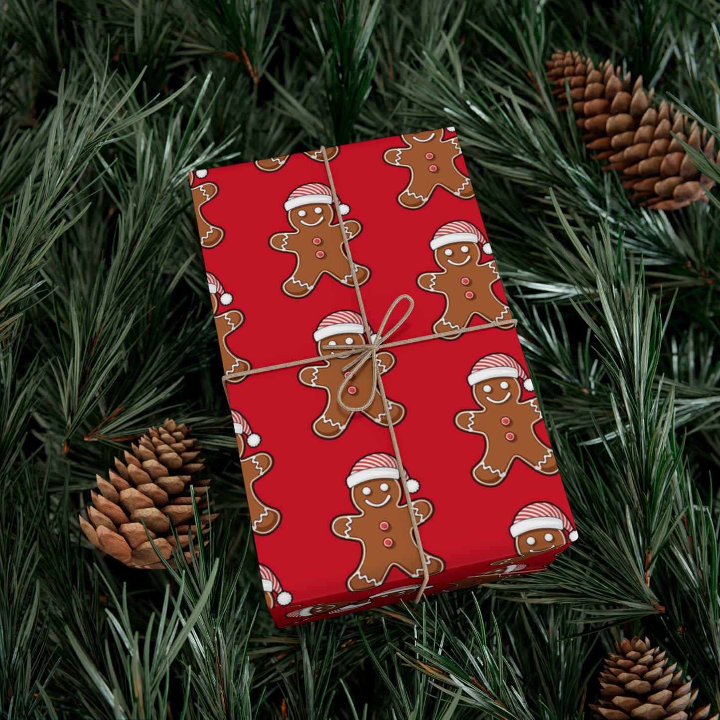 Festive Gingerbread Gift Wrap Papers for Holiday Gifting, Christmas, Birthdays, Surprise Parties, Eco-Friendly Wrapping