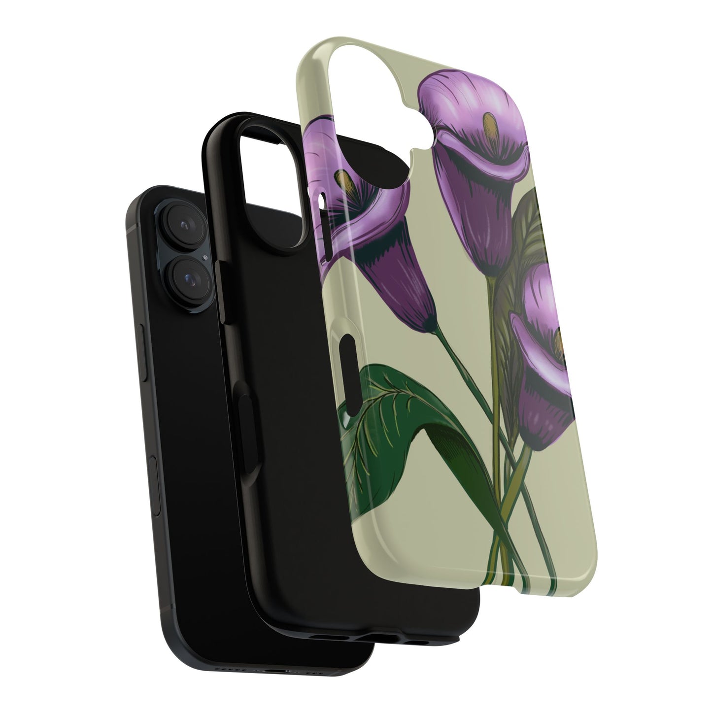 Floral Phone Case - Tough Cases, Purple Flower Design, Cell Phone Accessories, Gift for Her, Nature Lover Essentials