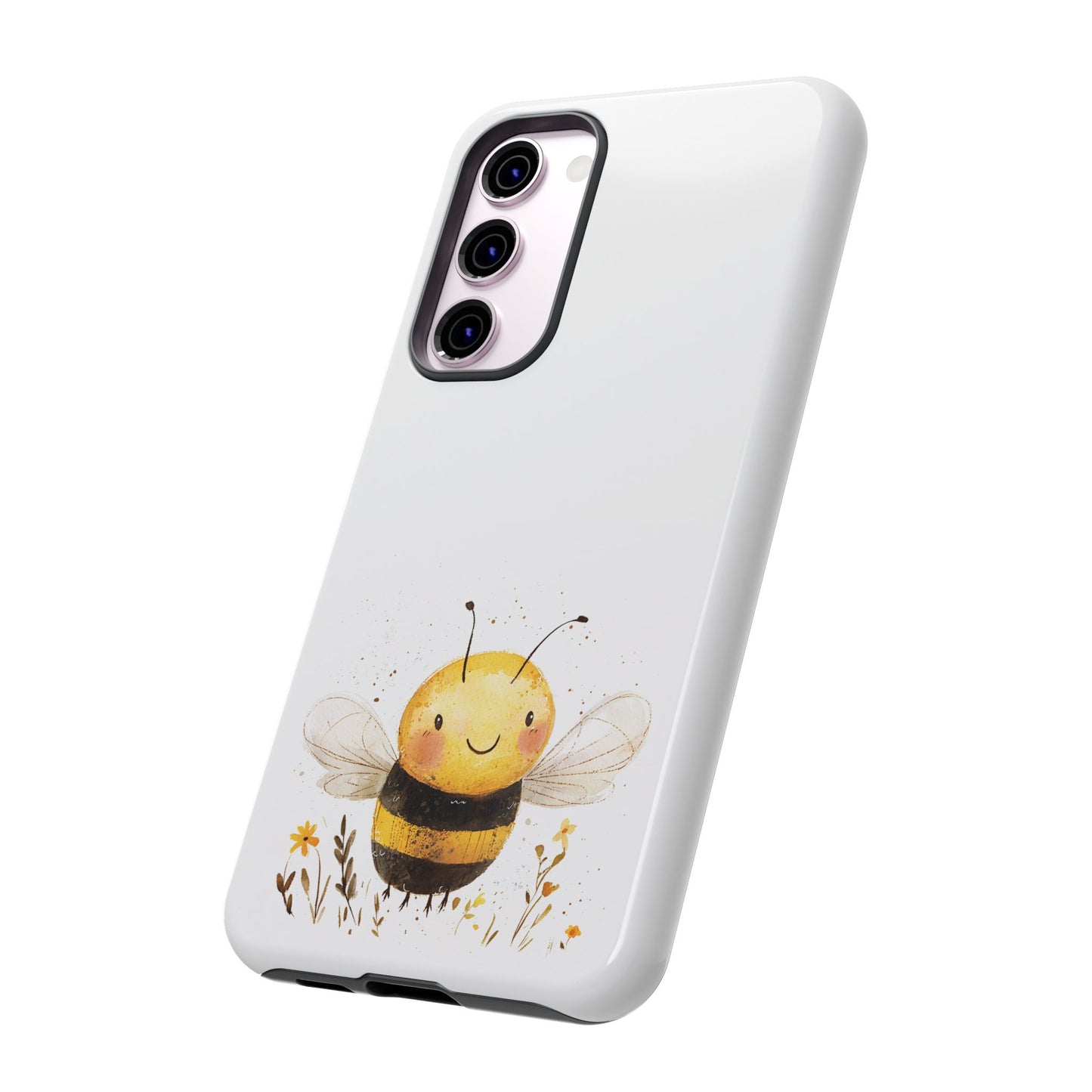 Bee Phone Case, Cute Bee Design, Tough Phone Cover, Gift for Nature Lovers, Floral Bee Mobile Case, Bee-themed Accessory