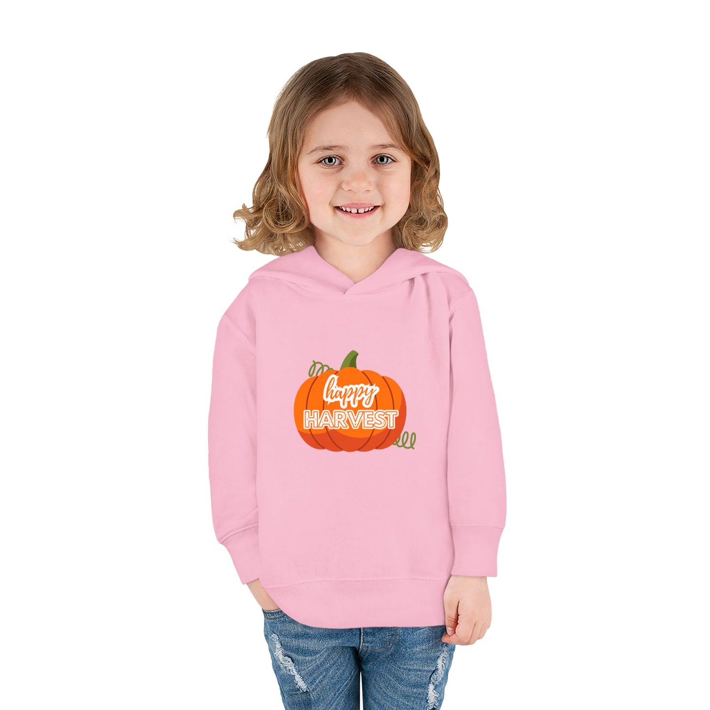 Toddler Happy Harvest Pullover Hoodie, Fall Kids Sweatshirt, Pumpkin Hoodie, Thanksgiving Gift, Cozy Autumn Wear