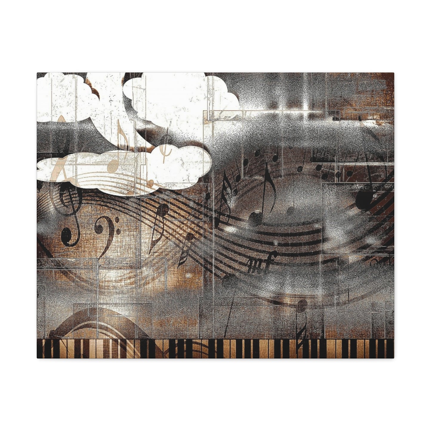 Abstract Musical Notes Matte Stretched Canvas Art (1.25")
