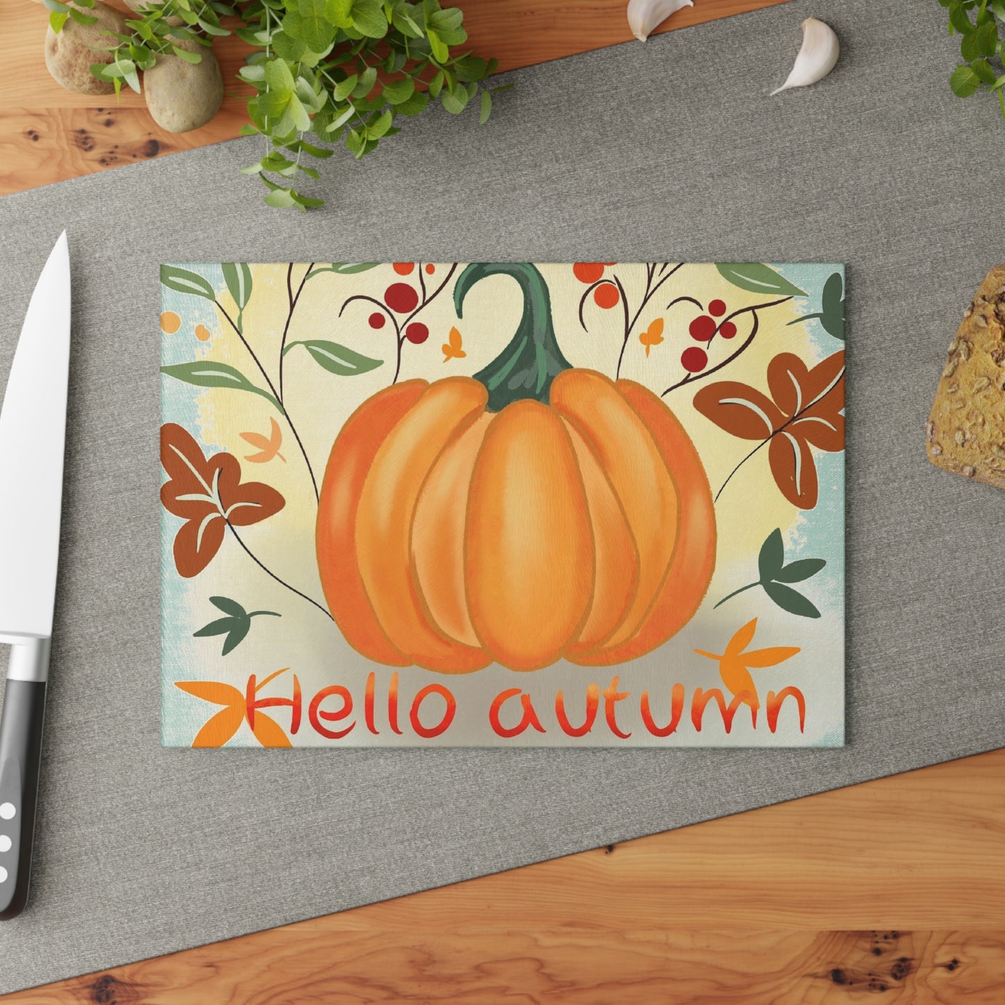 Autumn Pumpkin Cutting Board, Hello Autumn Glass Kitchen Decor, Fall Cooking Gift, Thanksgiving Kitchenware, Seasonal Home Decor, [...]