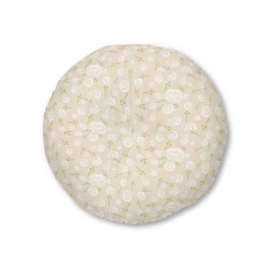 Cozy Tufted Floor Pillow | Round Accent Cushion for Home Decor, Boho Style, Meditation, Yoga, Living Room, Gift Idea