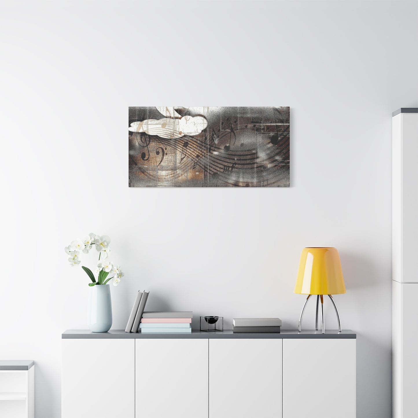 Abstract Musical Notes Matte Stretched Canvas Art (1.25")