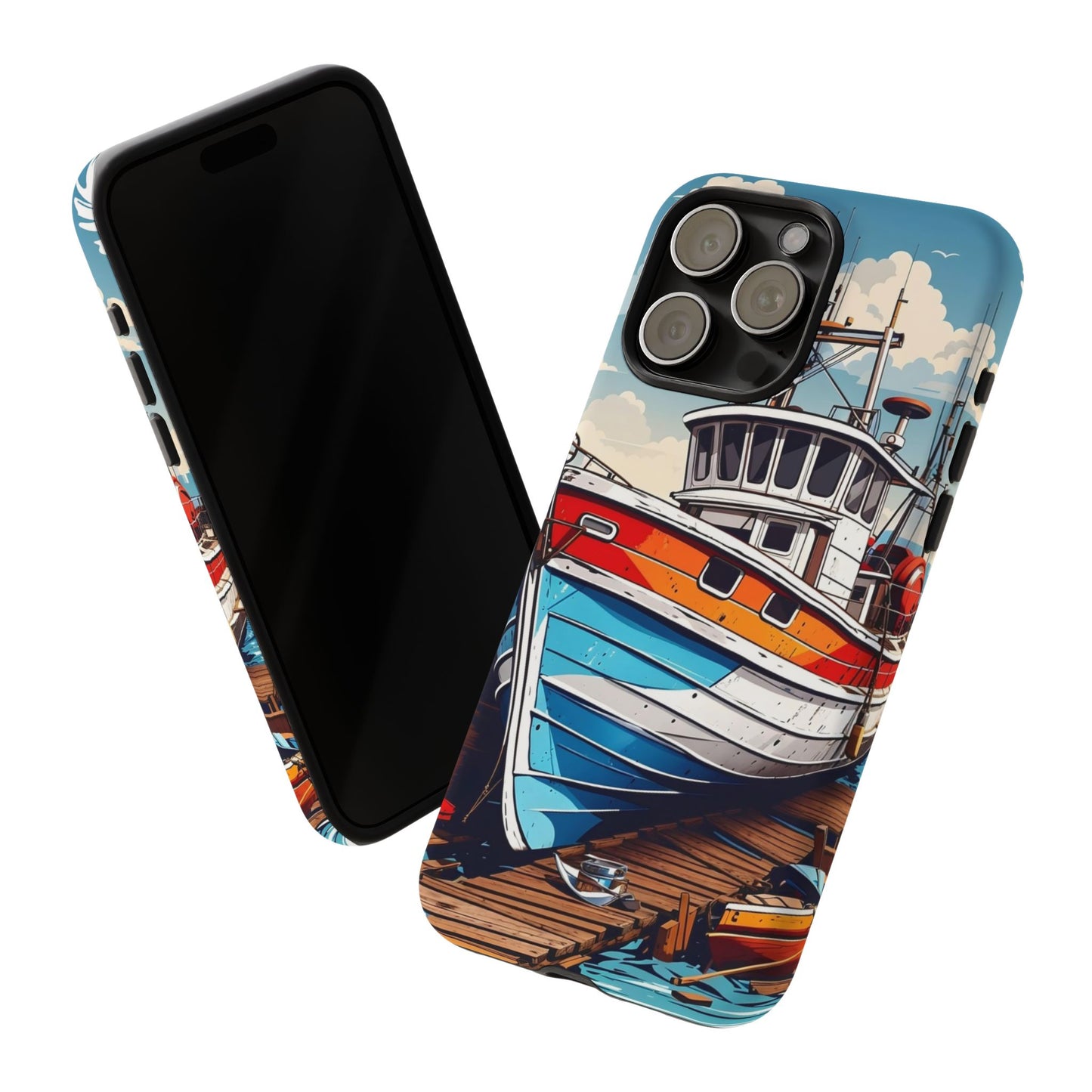 Colorful Fishing Boat Phone Case | Nautical Gift, Marine Design, Coastal Aesthetic, Summer Vibes, Sea Lover's Accessory