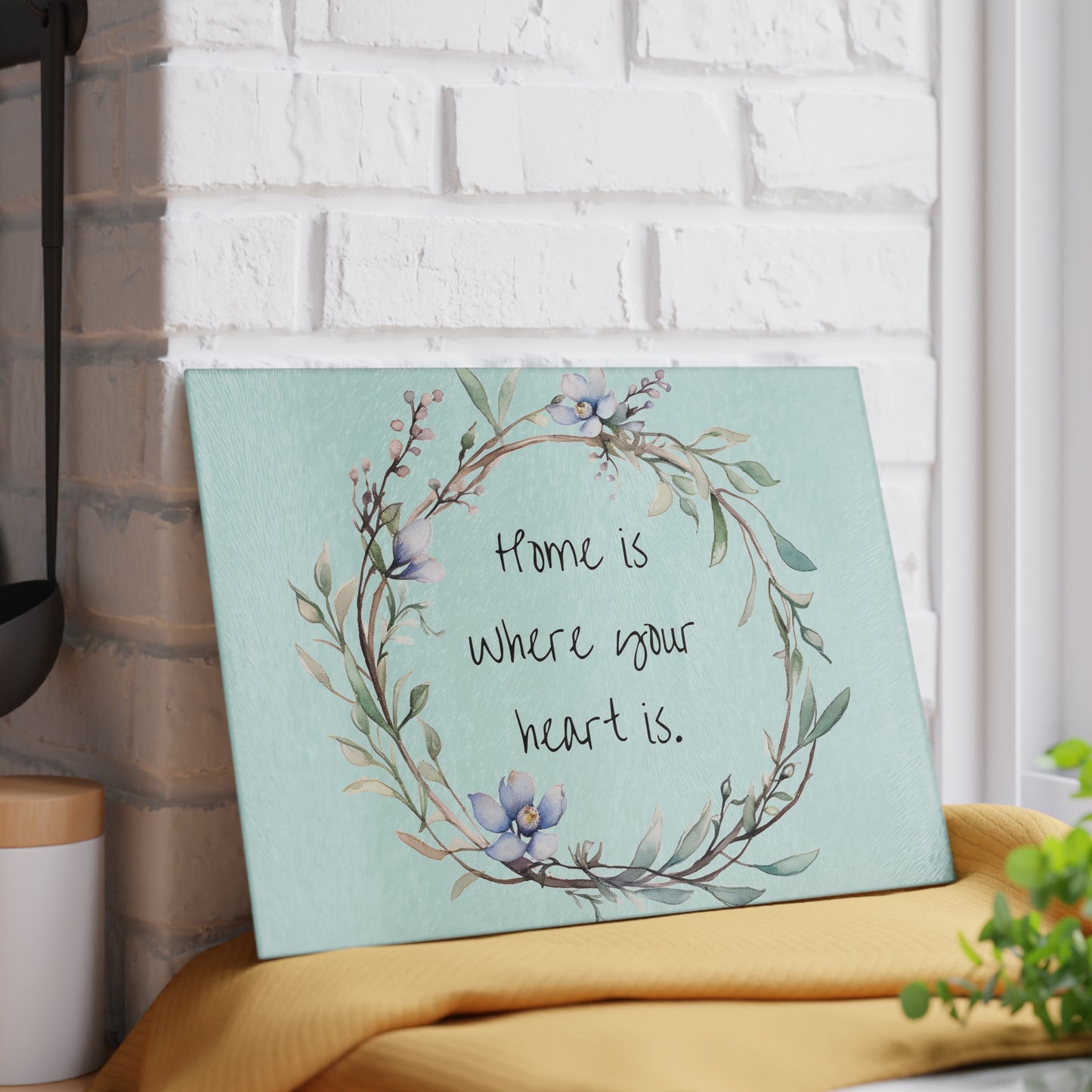 Charming Glass Cutting Board with Floral Wreath Design - Perfect for Home Decor, Housewarming Gift, Kitchen Essential, Wedding Gift, [...]