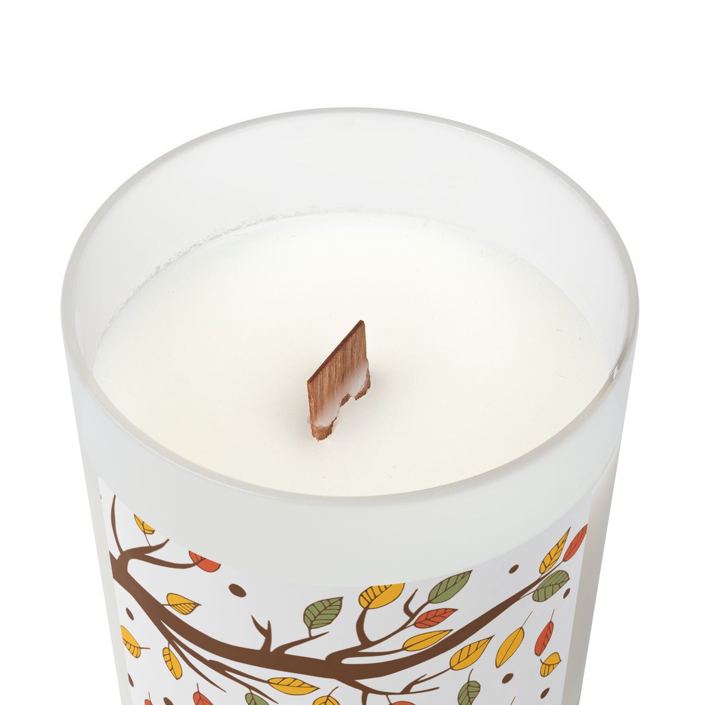 Autumn Leaves Frosted Glass Candle, Fall Decor, Cozy Home Fragrance, Thanksgiving Gift, Seasonal Aromatherapy, Eco-Friendly Candle