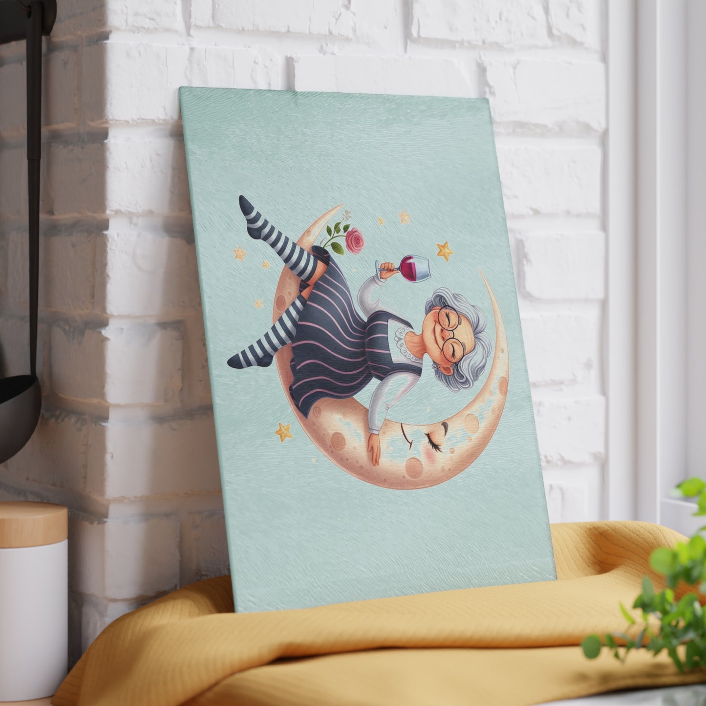 Whimsical Grandma Glass Cutting Board - Perfect Gift for Cooking Enthusiasts, Home Decor, Grandmother, Housewarming, Kitchen Accessory