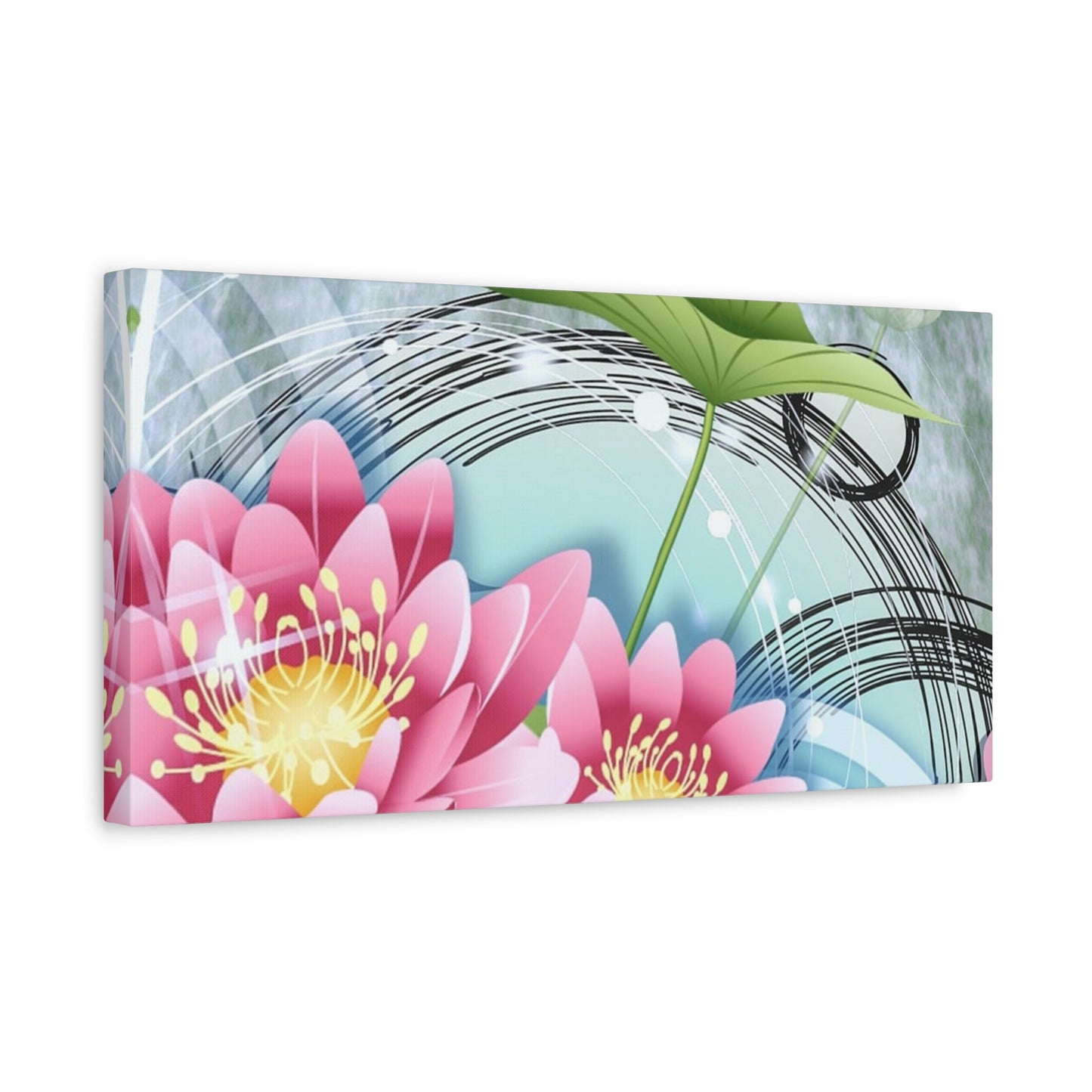 Lotus Blossom Matte Canvas Wall Art — Stretched 1.25" Decorative Print