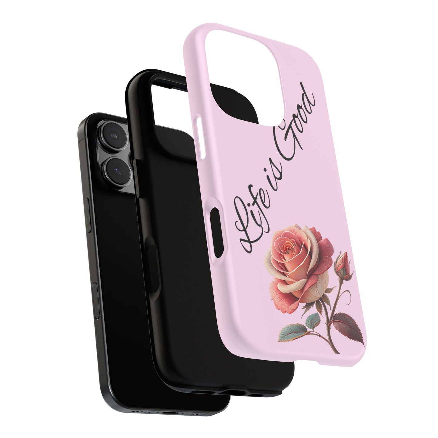 Roses & Positivity Phone Case - Floral Design, Life is Good, Tough Cases for Everyday Wear, Gift for Friends, Mother's Day, Spring [...]