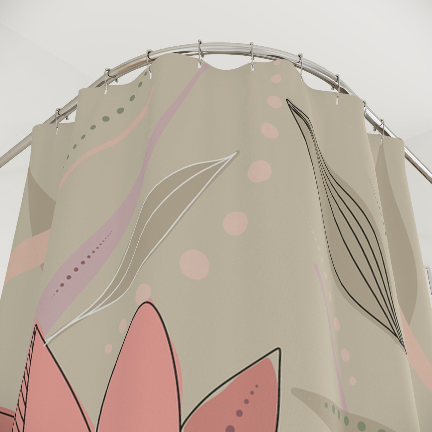 Botanical Shower Curtain, Floral Bathroom Decor, Modern Home Accessory, Nature-Inspired Gift, Spring Vibes, Relaxing Atmosphere