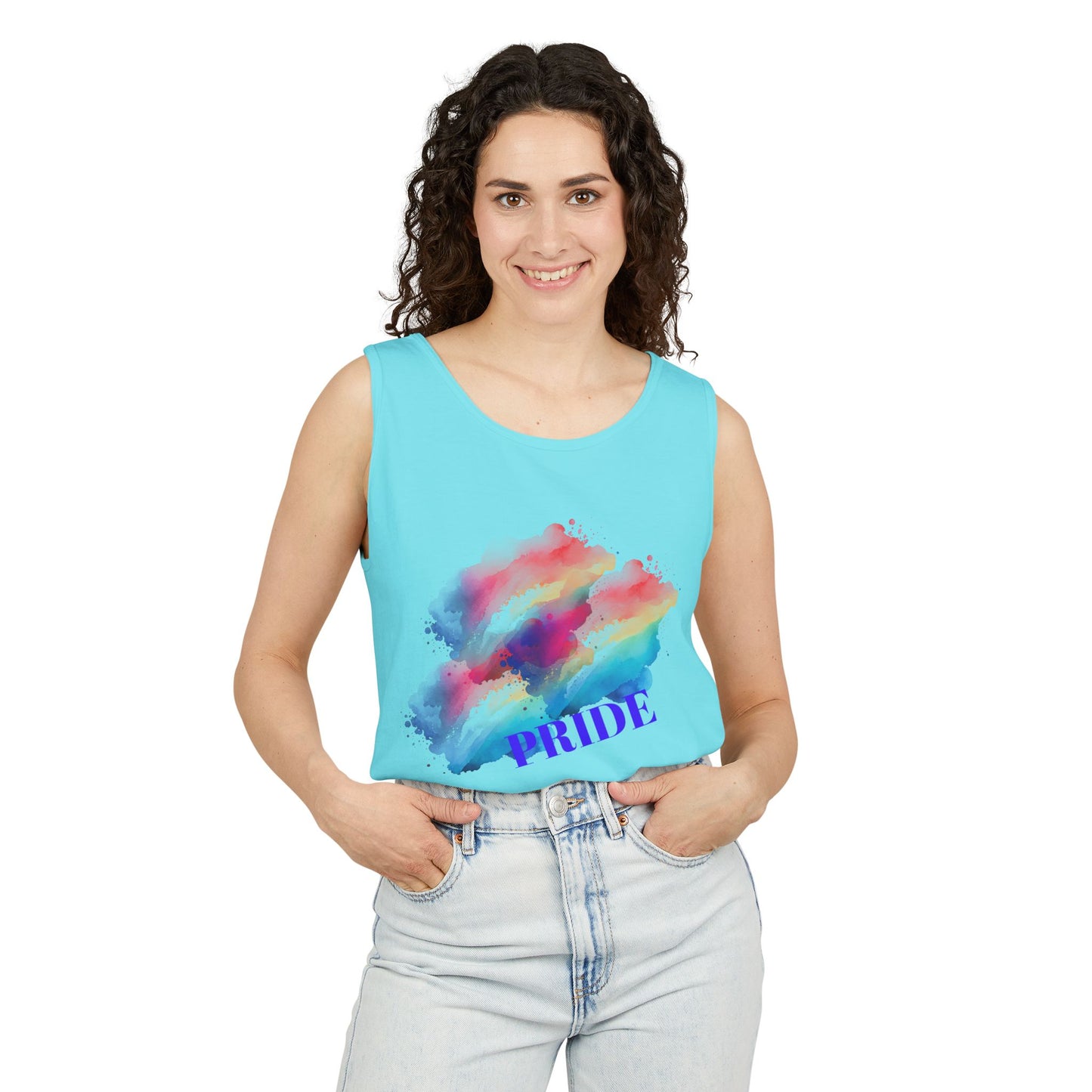 Vibrant Watercolor Unisex Tank Top, Summer Fashion, Pride Apparel, Beach Wear, Casual Top, LGBTQ+ Gift
