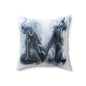 Smoky Letter M Decorative Pillow — Monogram Initial Accent Cushion