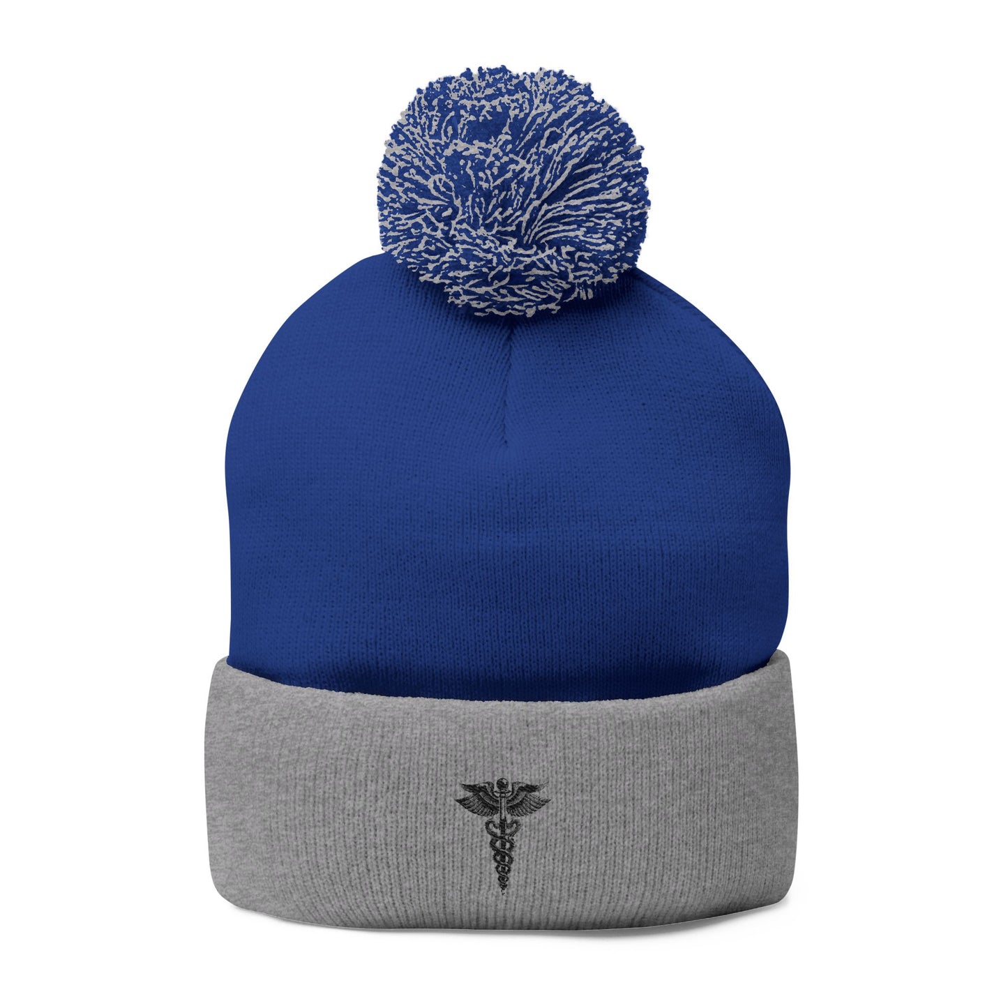 Cozy Pom-Pom Knit Cap, Winter Beanie, Embroidered Hat, Gift for Him/Her, Stylish Knitwear, Cold Weather Accessory