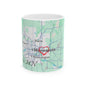 Personalized Map Mug, Custom Map Coffee Cup, Unique Gift for Travelers, Home Decor, Anniversary Present, Heart in Minneapolis