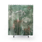 Botanical Dandelion Shower Curtain — Green Floral Bathroom Decor