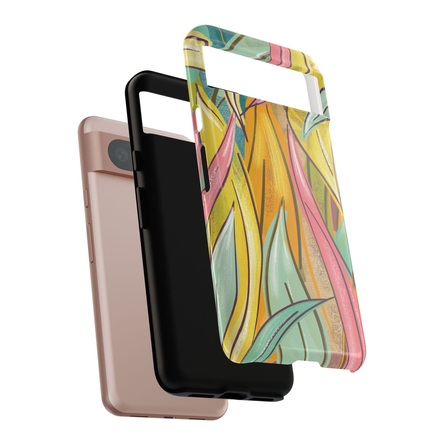 Vibrant Phone Case with Colorful Leaf Design, Tough Cases for Nature Lovers, Eco-Friendly Gift, Summer Vibes, Floral Phone Cover