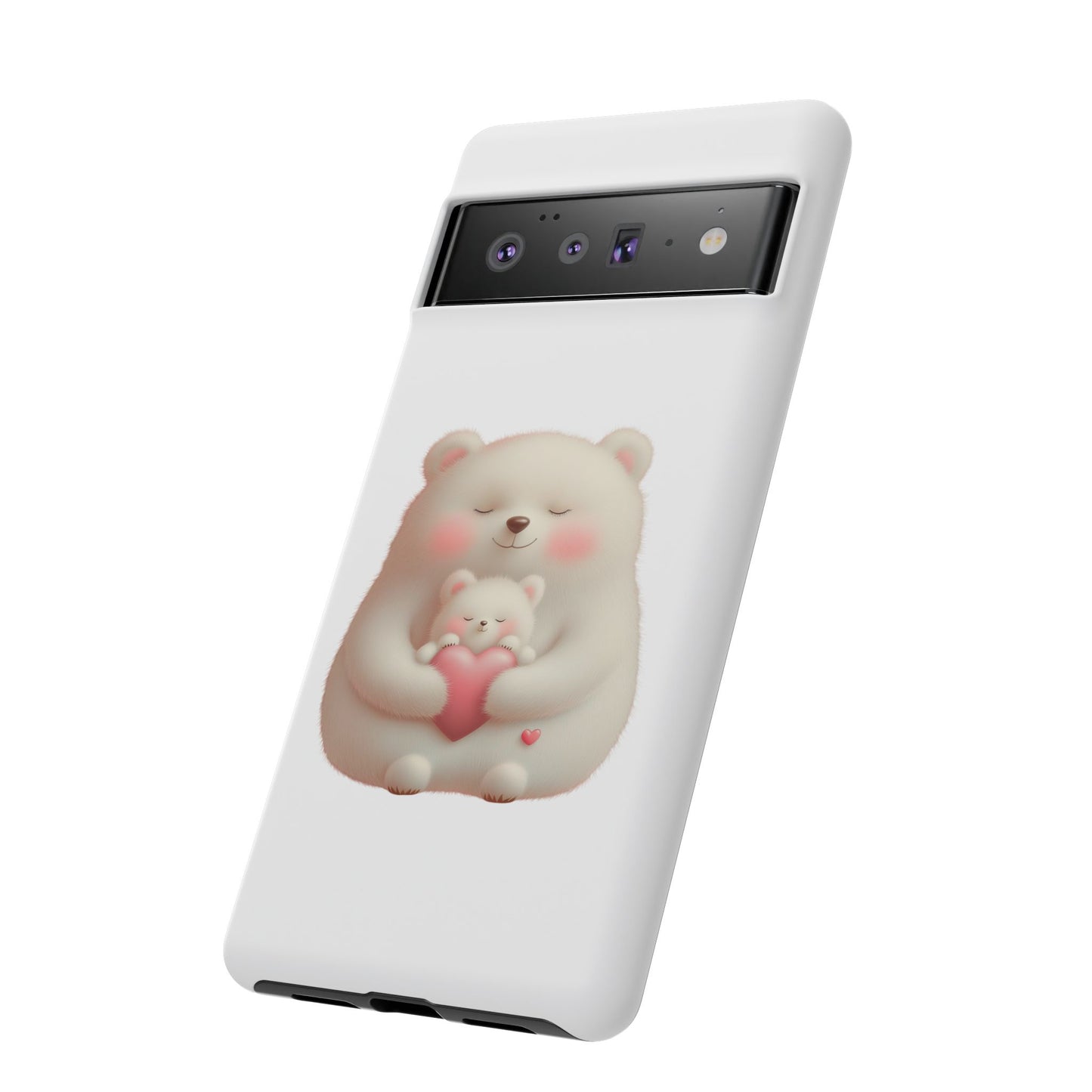 Cute Bear Phone Case, Tough Cases, Animal Lover Gift, Kids Accessories, Mother’s Day, Heartwarming Design