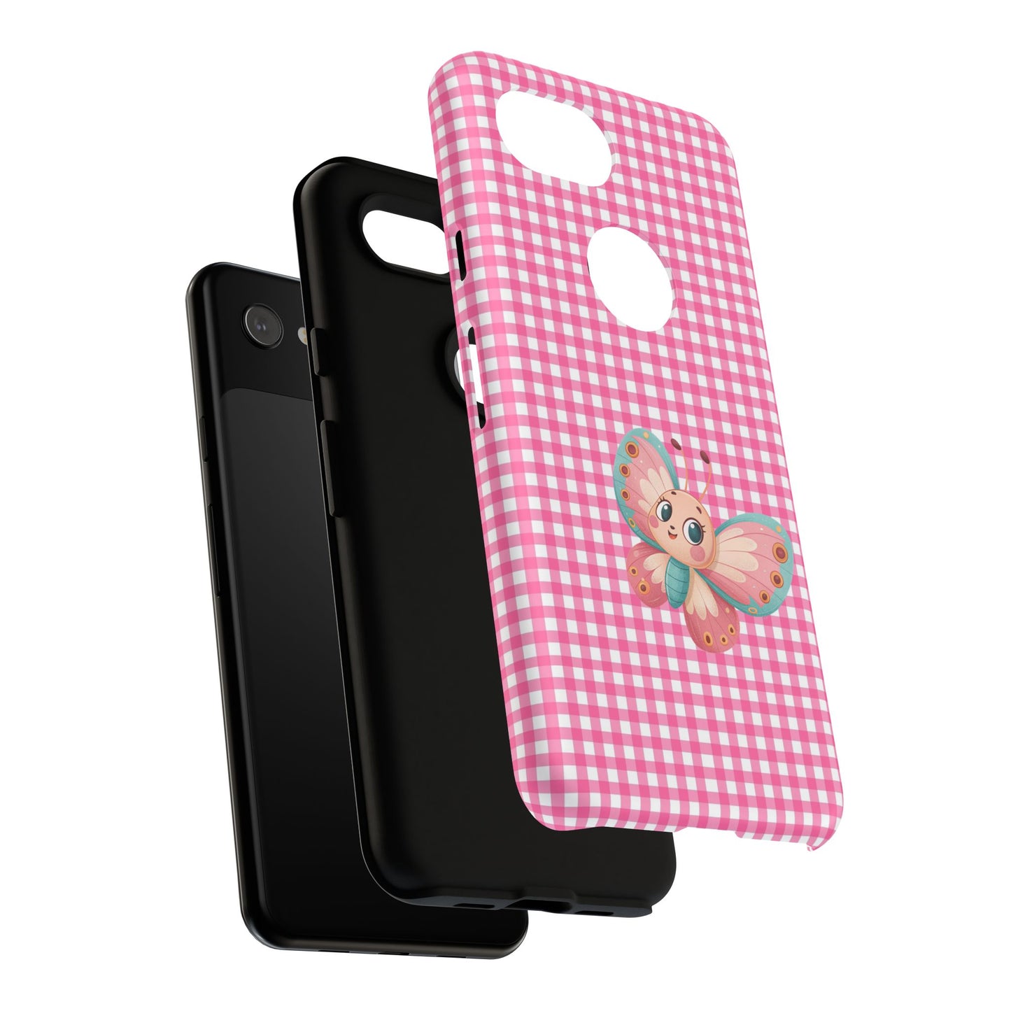 Cute Butterfly Phone Case, Tough Cases, Floral Phone Accessory, Gift for Her, Spring Fashion, Kids' Birthday Present, Pastel Aesthetic
