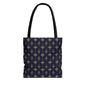 Navy & Gold Art Deco Tote Bag — Elegant Geometric Pattern All-Over Print