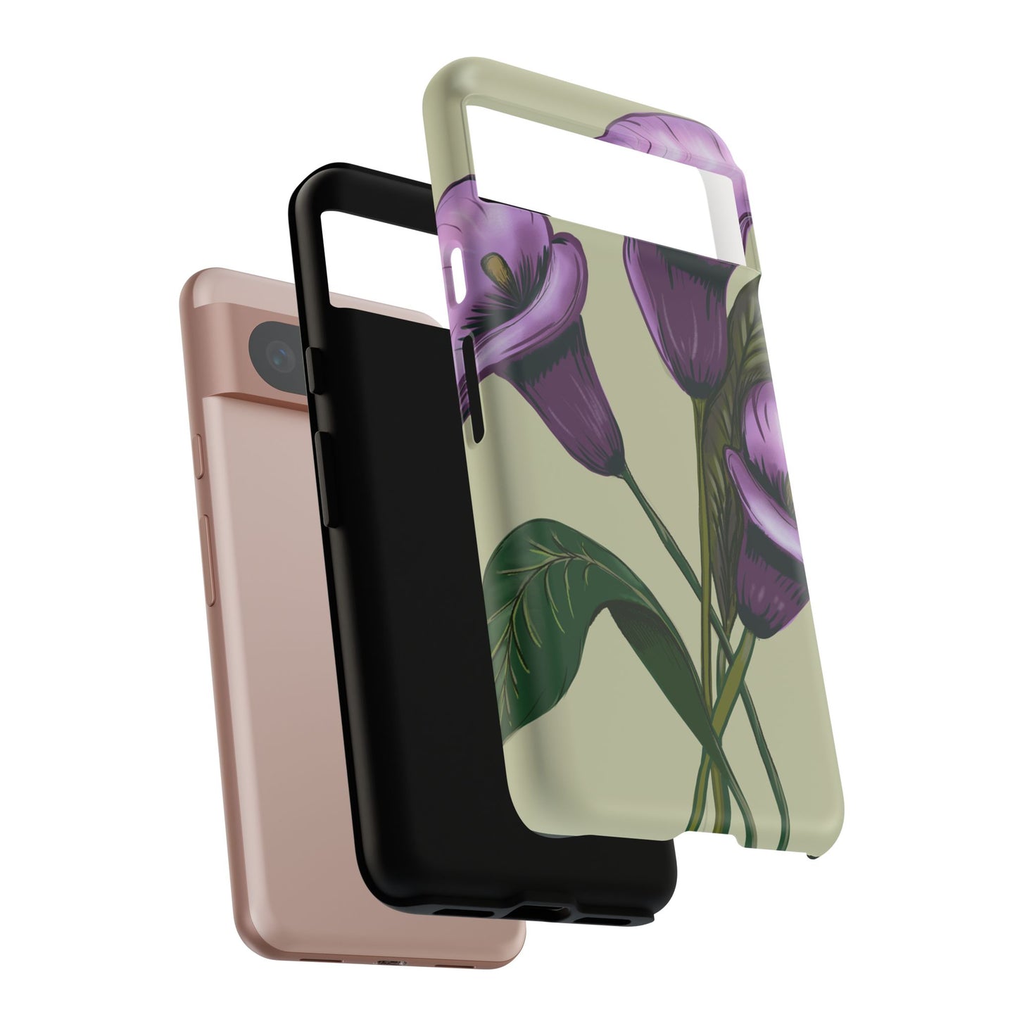 Floral Phone Case - Tough Cases, Purple Flower Design, Cell Phone Accessories, Gift for Her, Nature Lover Essentials