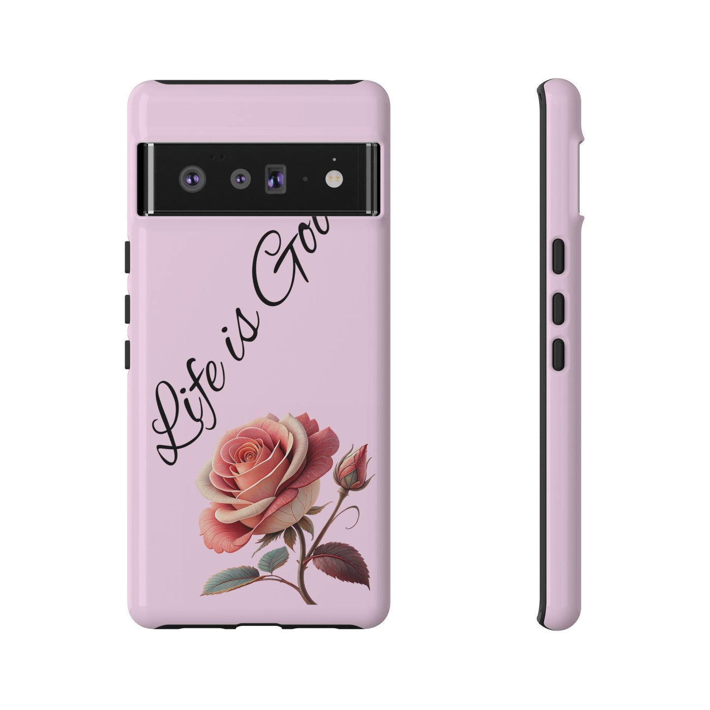 Roses & Positivity Phone Case - Floral Design, Life is Good, Tough Cases for Everyday Wear, Gift for Friends, Mother's Day, Spring [...]