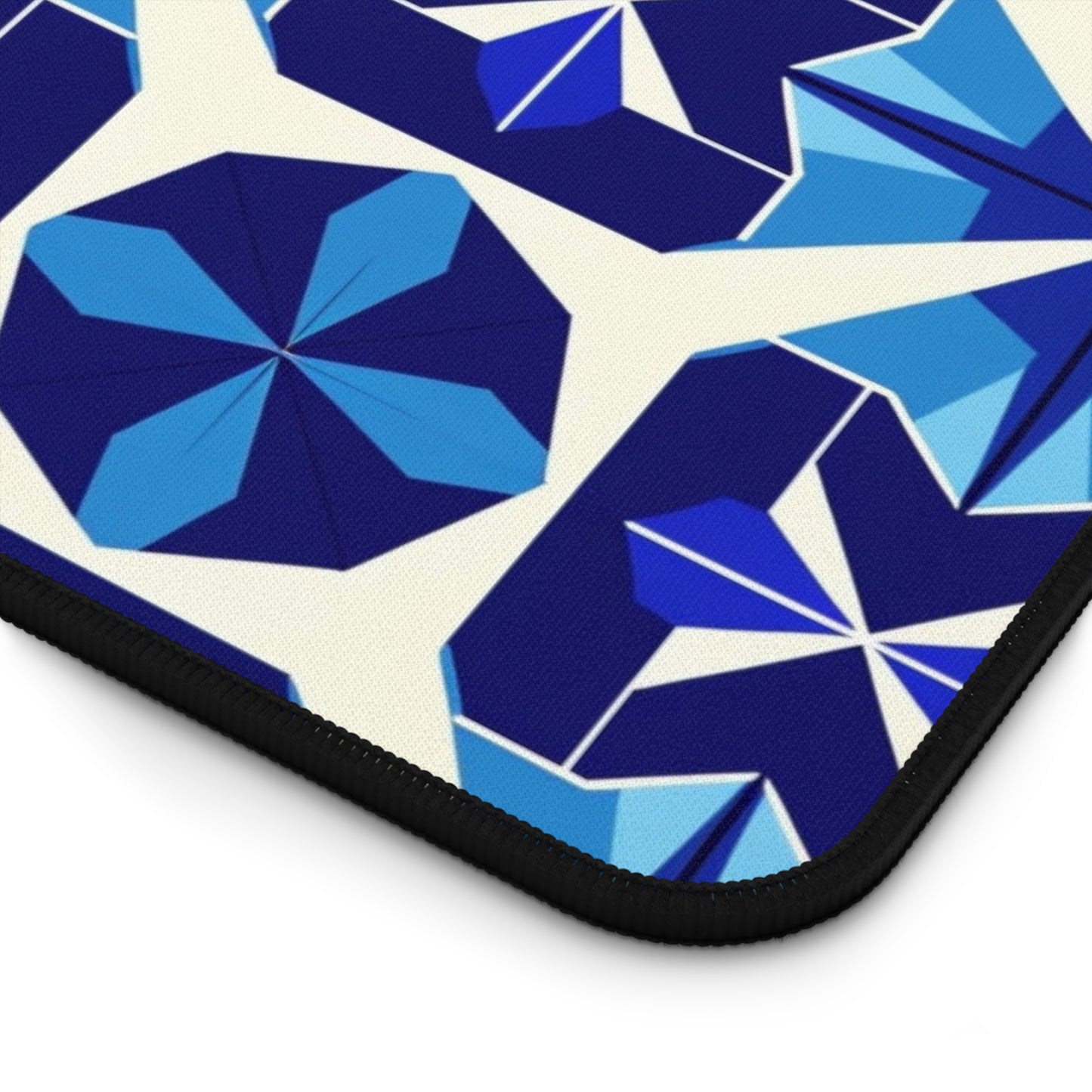 Blue Geometric Desk Mat for Stylish Workspaces