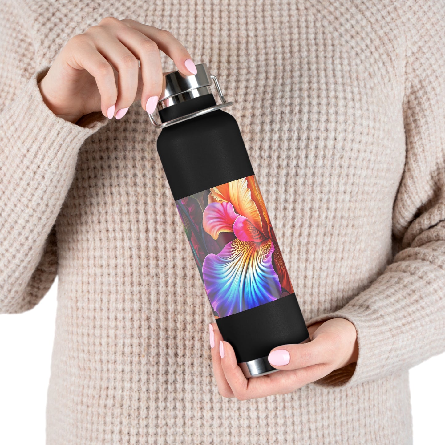Astrological Copper Insulated Bottle, Cosmic Travel Mug, Horoscope Water Bottle, Starry Flask, Unique Gift for Astrology Lovers