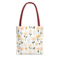 Floral Daisy Pattern Tote Bag — Pastel Spring Flowers All-Over Print