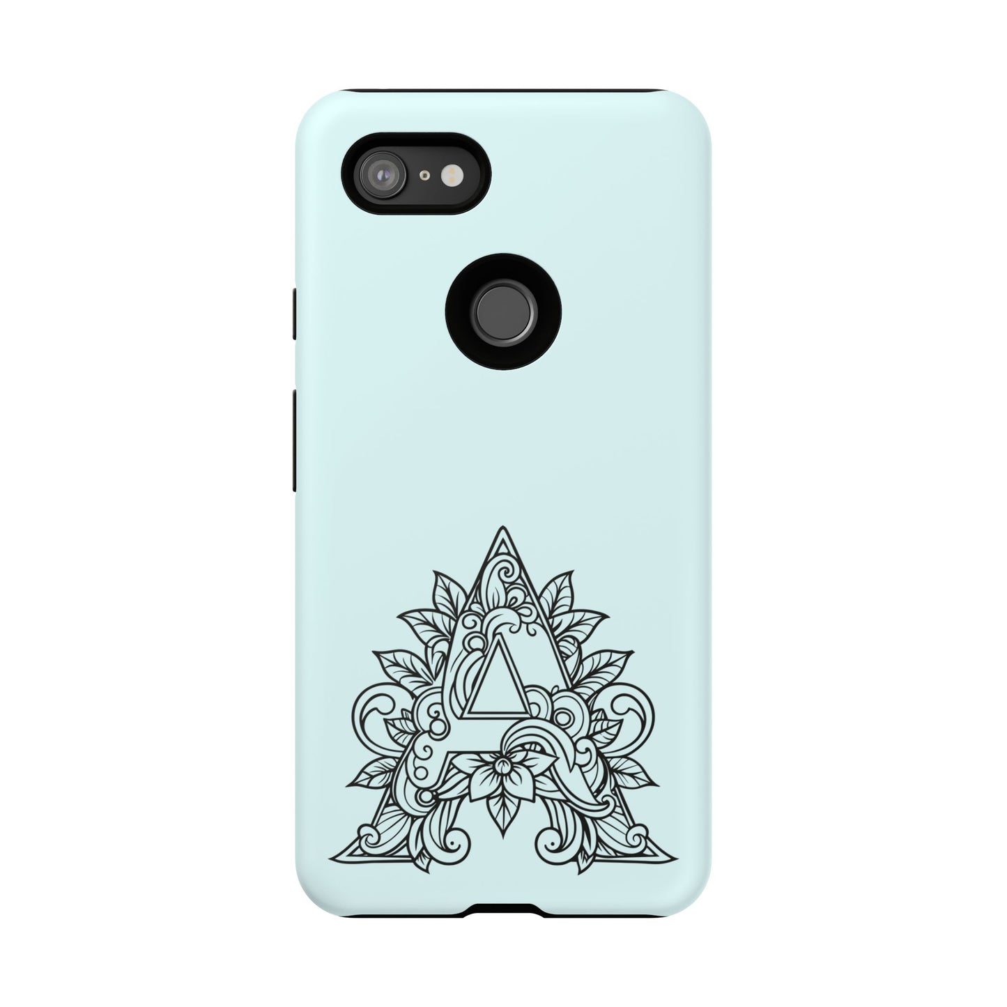 Personalized Tough Phone Case, Floral Monogram Cell Phone Cover, Custom Protective Case, Unique Gift, Birthday, Graduation