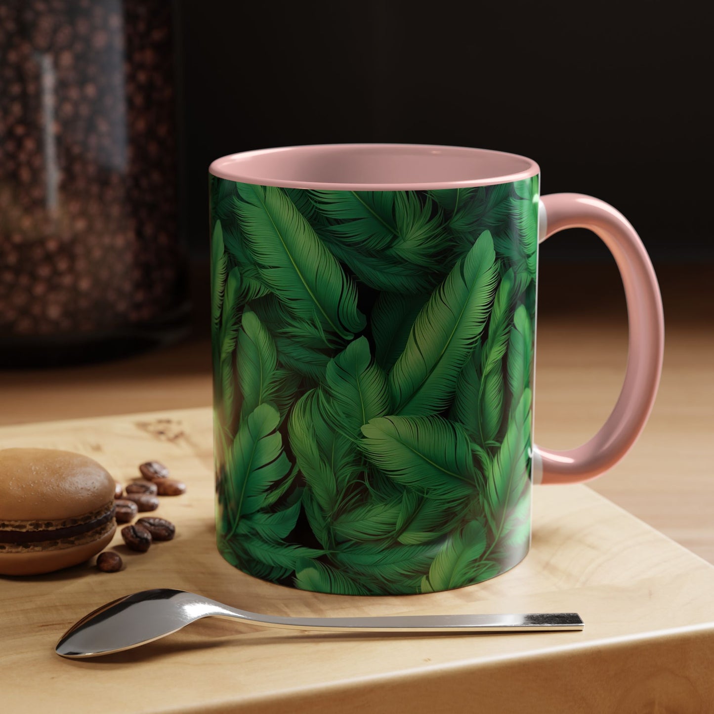 Tropical Leaf Coffee Mug - Green Botanical Drinkware, Ideal Gift for Nature Lovers, Home Decor, Tropical Theme, Eco-Friendly Beverage