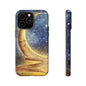 Moonlit Smile Phone Case — Starry Night Crescent Moon iPhone Cover