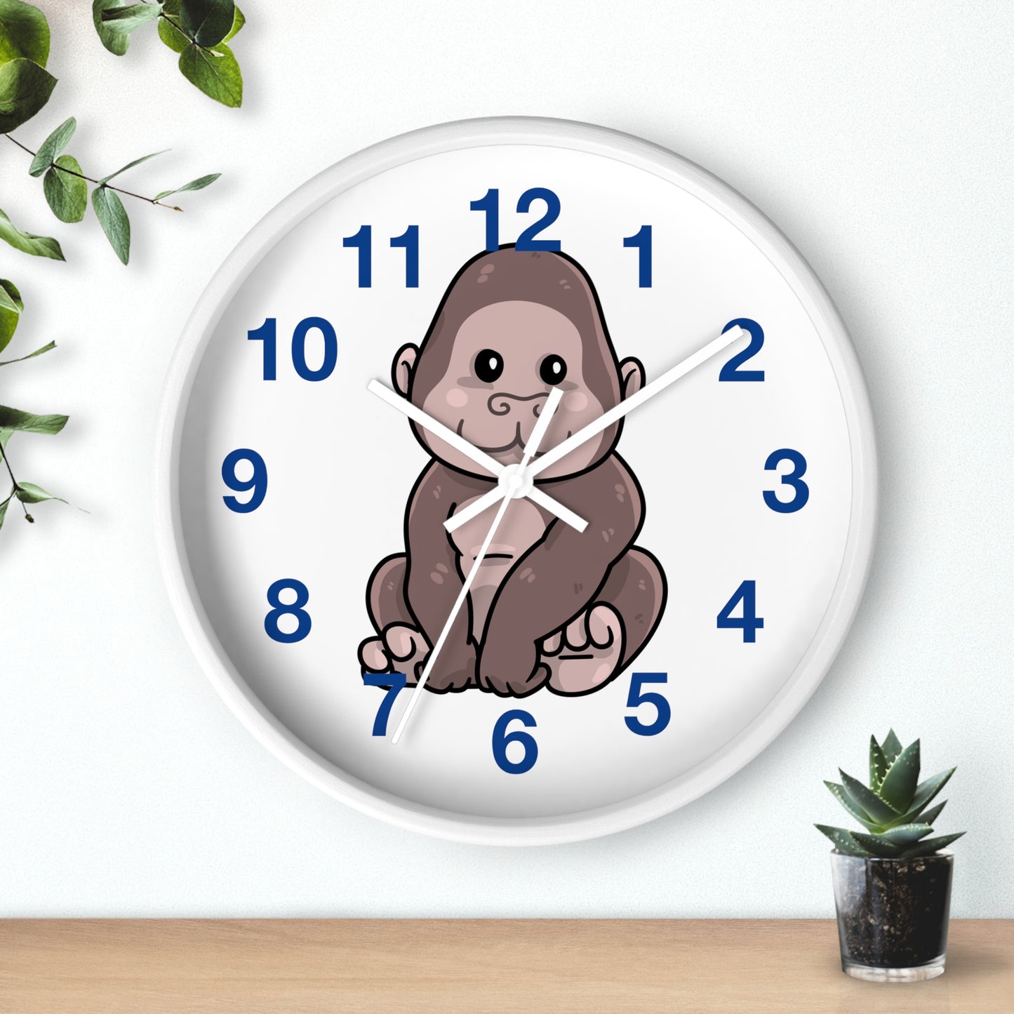 Cute Gorilla Wall Clock - Kid's Room Decor, Playroom Wall Art
