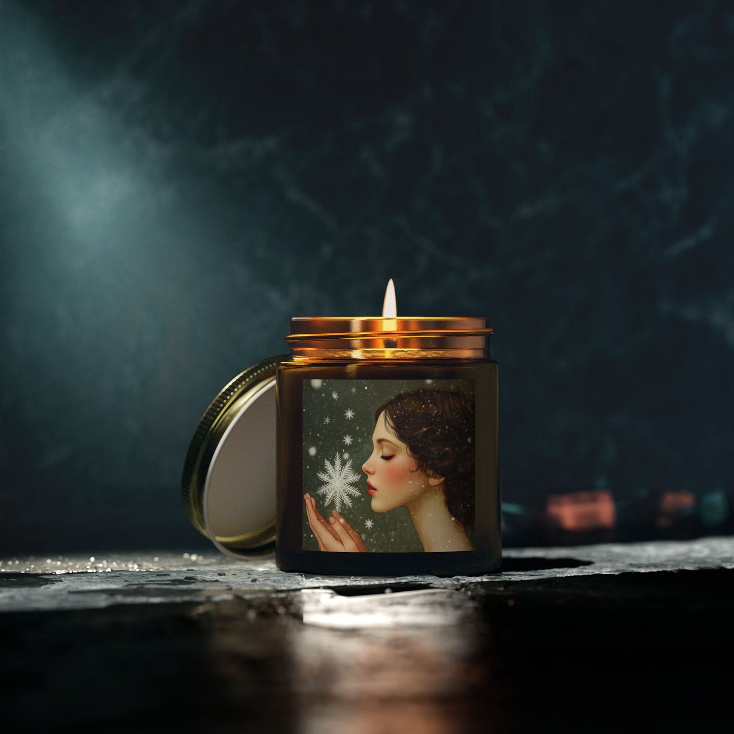 Coconut Apricot Scented Candle, Limited Edition Winter Candle, Decorative Home Fragrance, Gift for Her, Cozy Holiday Decor