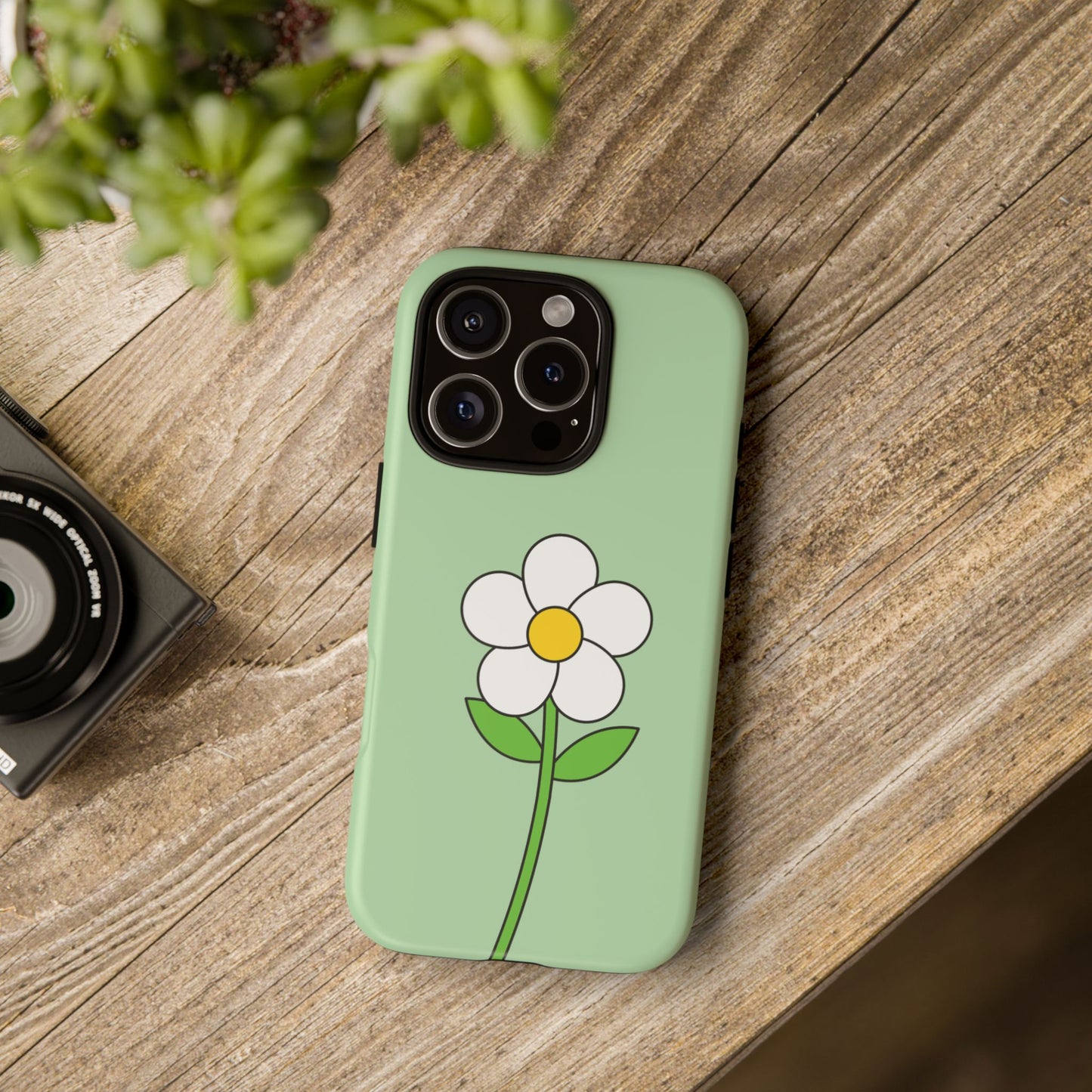 Floral Phone Case - Tough Cases for Nature Lovers, Cute Green Flower Design, iPhone Cover, Gift for Her, Spring Accessories