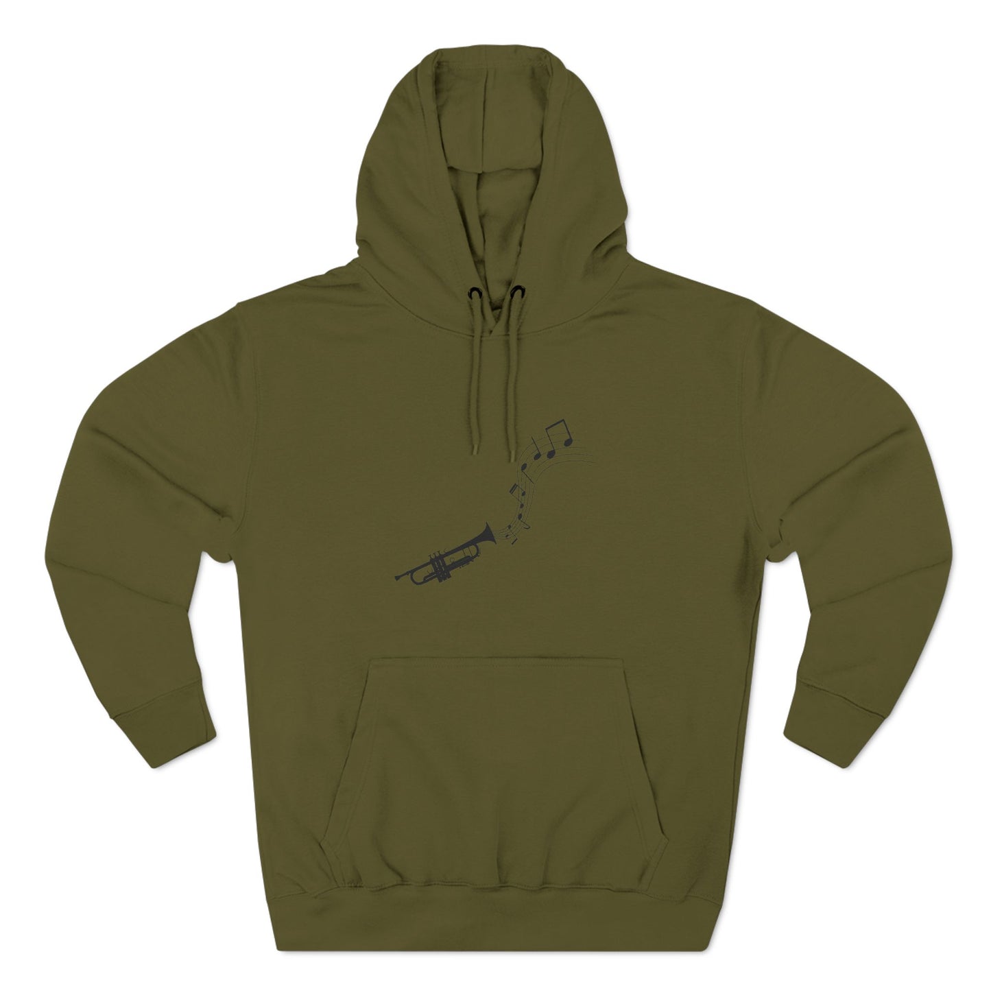Trumpet Music Notes Hoodie — Minimalist Jazz Instrument Pullover