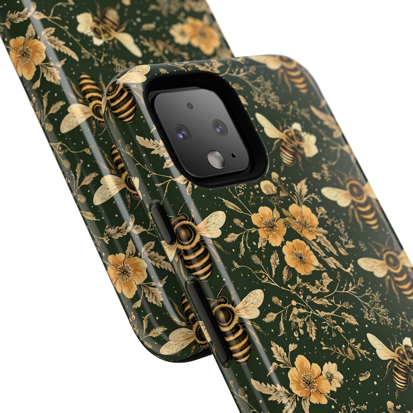 Nature-Inspired Phone Case, Tough Cases for Nature Lovers, Floral Bee Design, Eco-Friendly Gift, Summer Vibes, Trendy Phone Accessory,