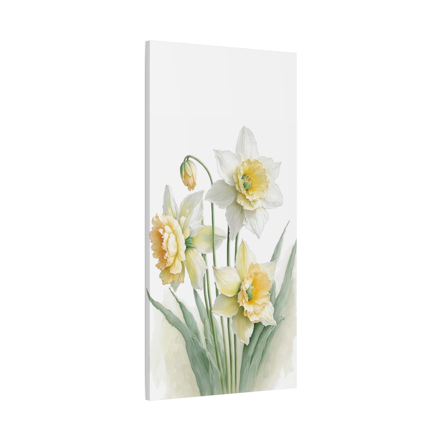Matte Canvas, Stretched, 1.25" beautiful flowers white and yellow.