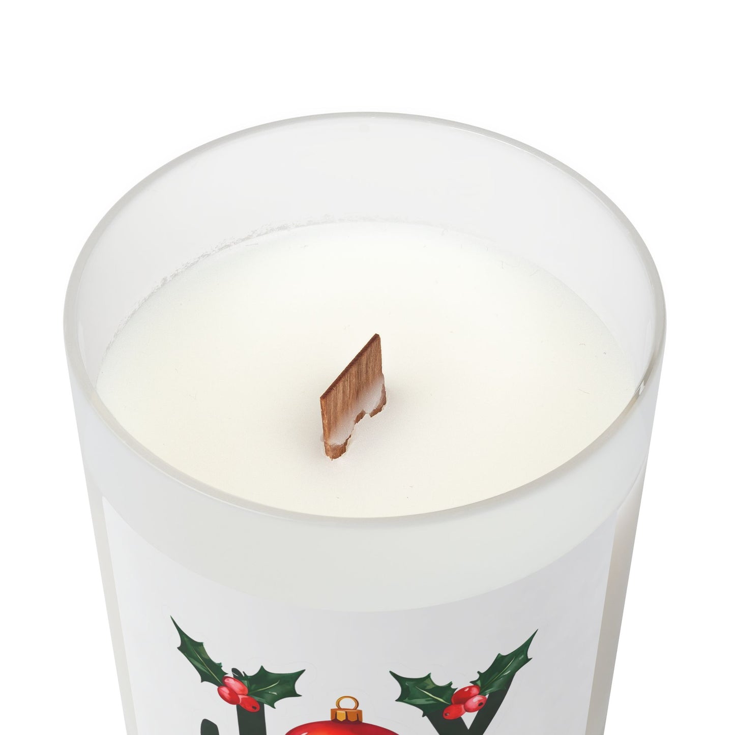 Joyful Holiday Candle - 11oz Frosted Glass Christmas Candle