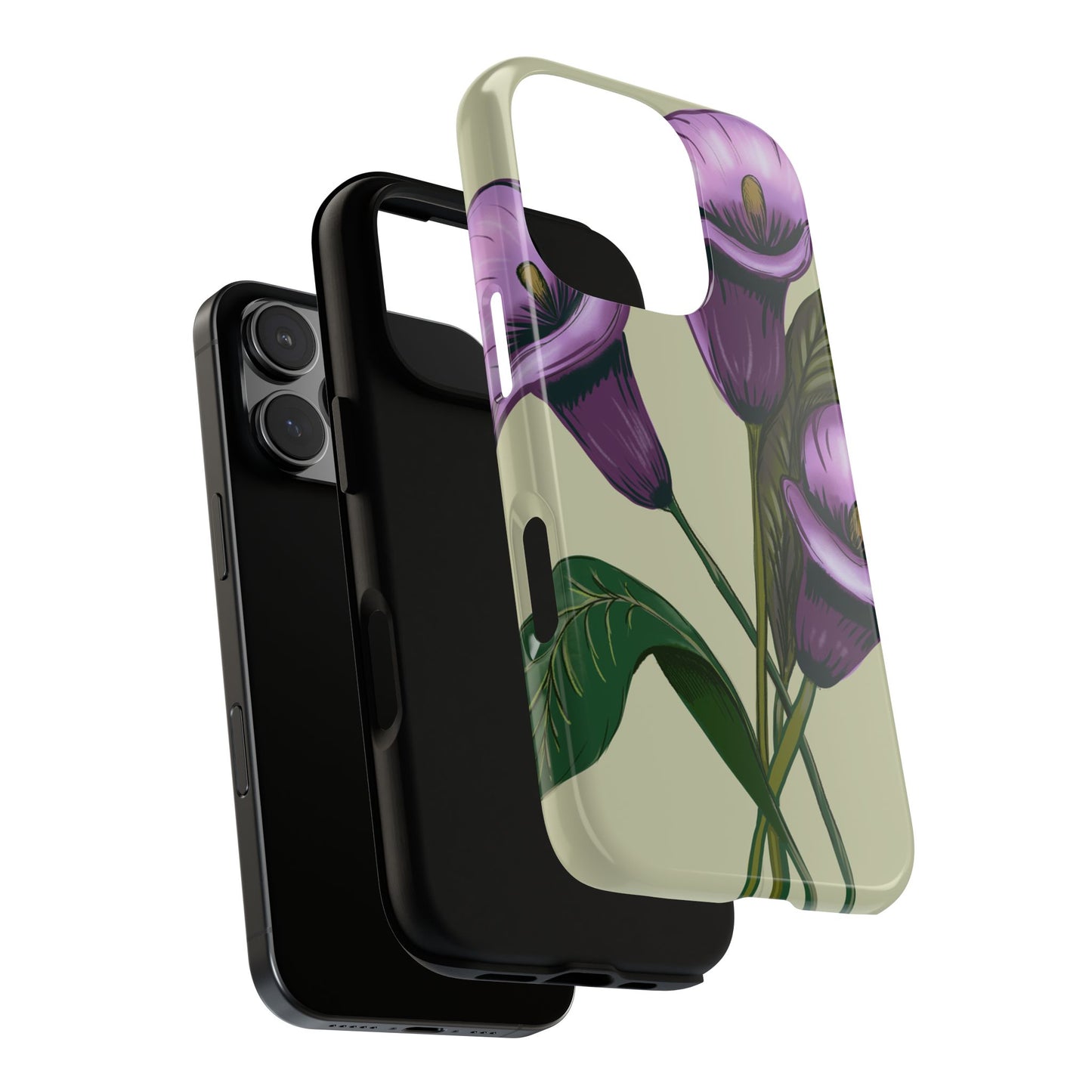 Floral Phone Case - Tough Cases, Purple Flower Design, Cell Phone Accessories, Gift for Her, Nature Lover Essentials