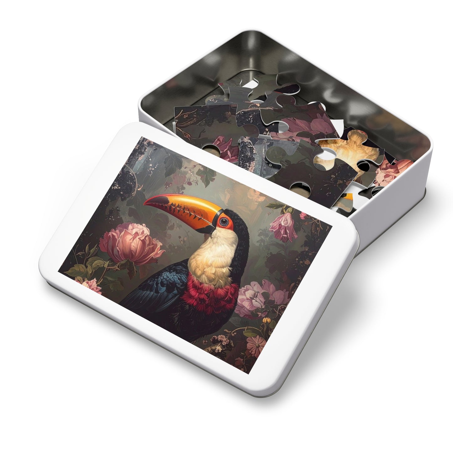 Vibrant Toucan Jigsaw Puzzle with Tin - Bird Lovers Gift, Home Decor, Family Activity, Tropical Art, Unique Presents